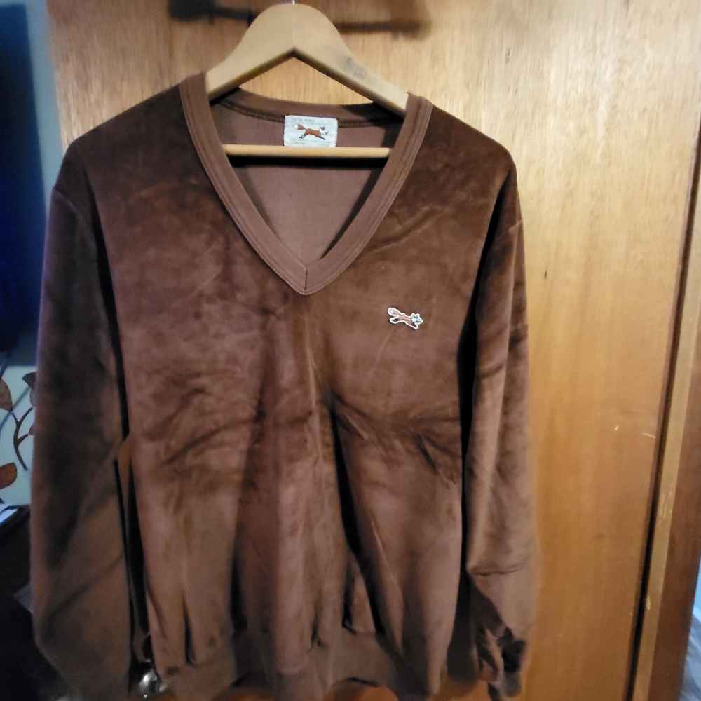 JCPenney Brown Fox Velour Sweater